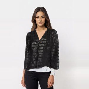 LAFAYETTE 148 Leather Evening Jacket Bikercore